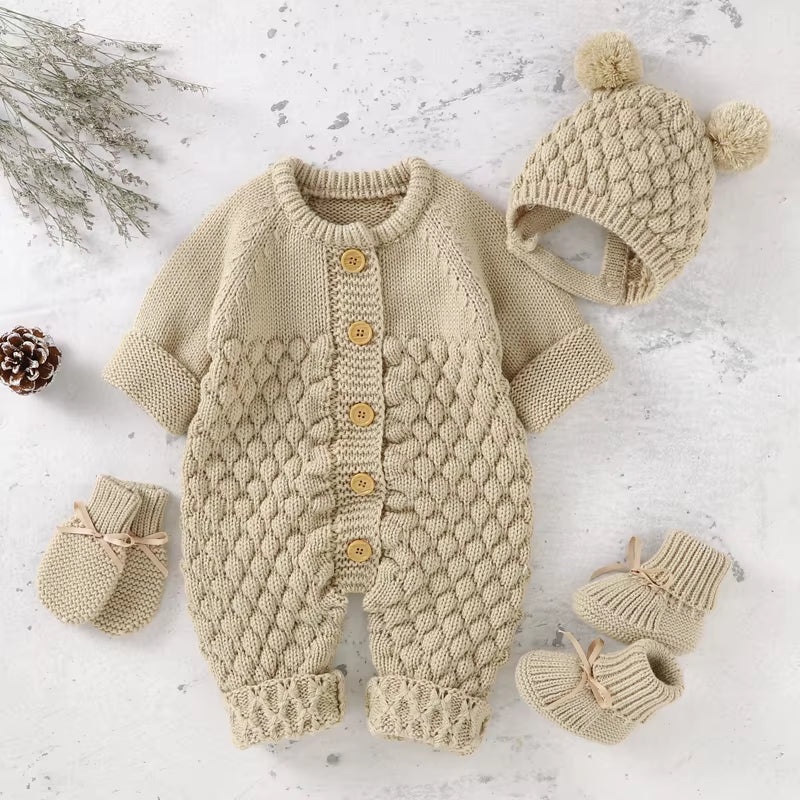 Knitted Newborn Baby Rompers  