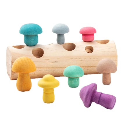 Montessori Wooden Mushroom Blocks Toy 