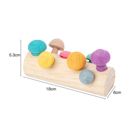 Montessori Wooden Mushroom Blocks Toy 