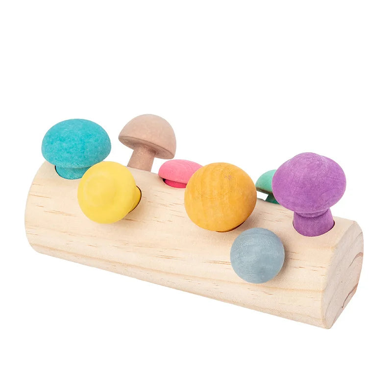 Montessori Wooden Mushroom Blocks Toy 