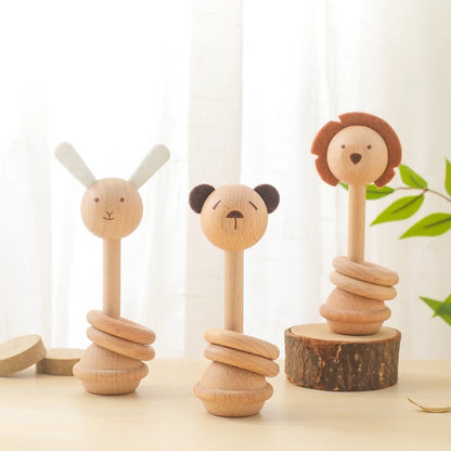 Wooden Baby Rattles Toys 