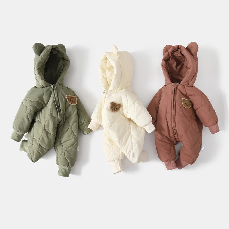 Fur Lining Warm Toddler Rompers  