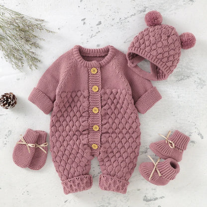 Knitted Newborn Baby Rompers  