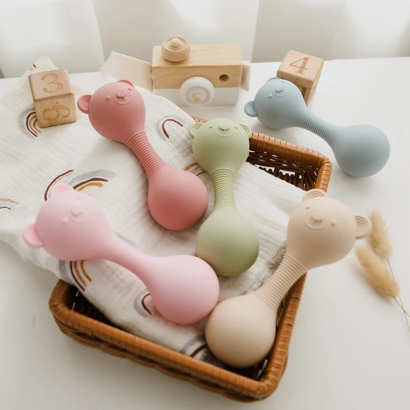 Silicone Rattles Baby Maracas Toys 