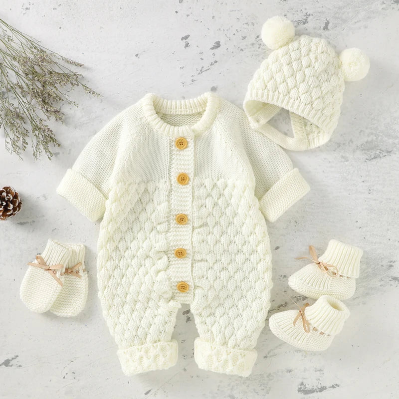 Knitted Newborn Baby Rompers  