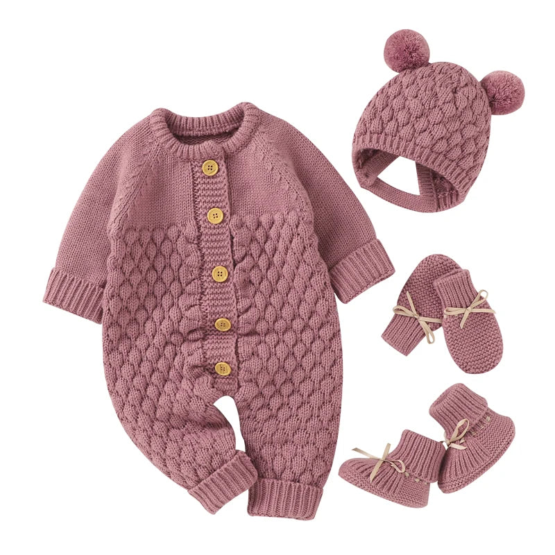 Knitted Newborn Baby Rompers  