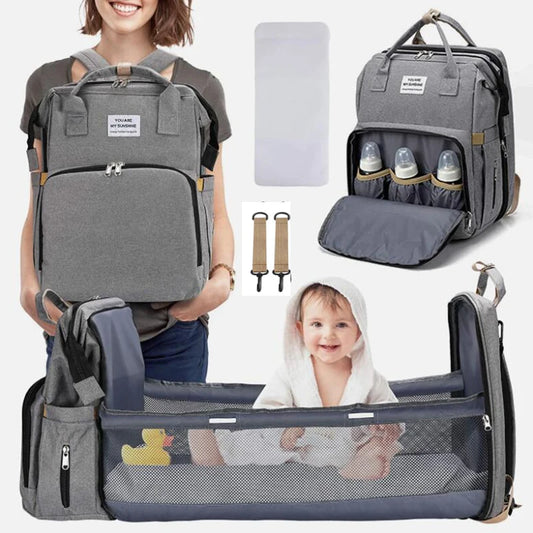 Foldable Baby Crib Diaper Bag with Changing Pad  