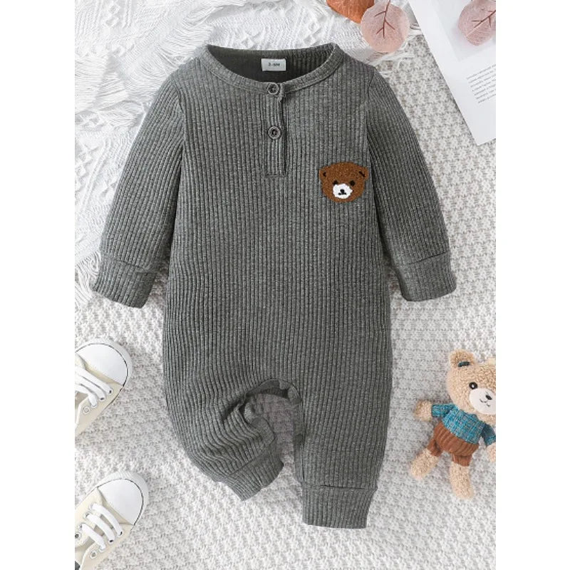 Tiny Button Onesies Long Sleeve Romper 