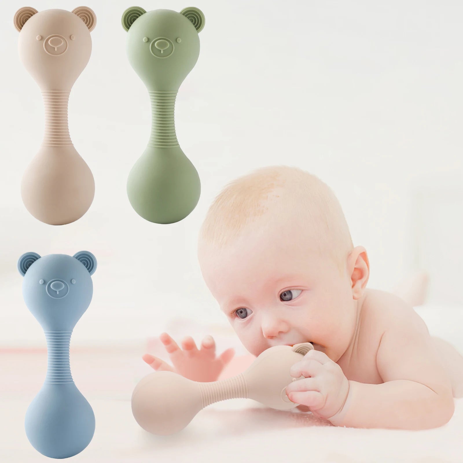 Silicone Rattles Baby Maracas Toys 