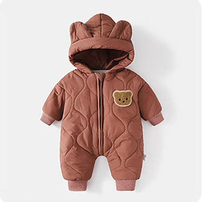 Fur Lining Warm Toddler Rompers  