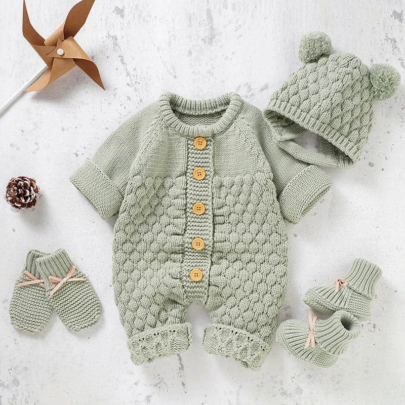 Knitted Newborn Baby Rompers  