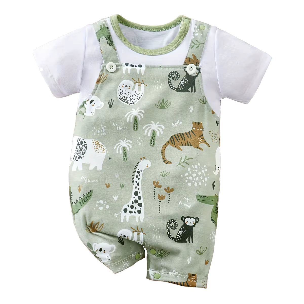 Adorable Infant Zoo Animal Print Romper  