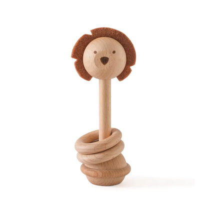 Wooden Baby Rattles Toys 